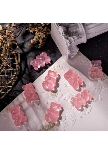 Flybuy 10 Adet 3d Jöle Ayı Tırnak Sanatı Reçine Taşları Kawaii - 10pcs