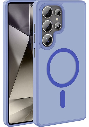 Toyigoo Galaxy Uyumlu S25 Ultra Kılıf M-safe Şarj Özellikli Mat Arka Yüzey Tygo Sio Kapak - Lila Lila