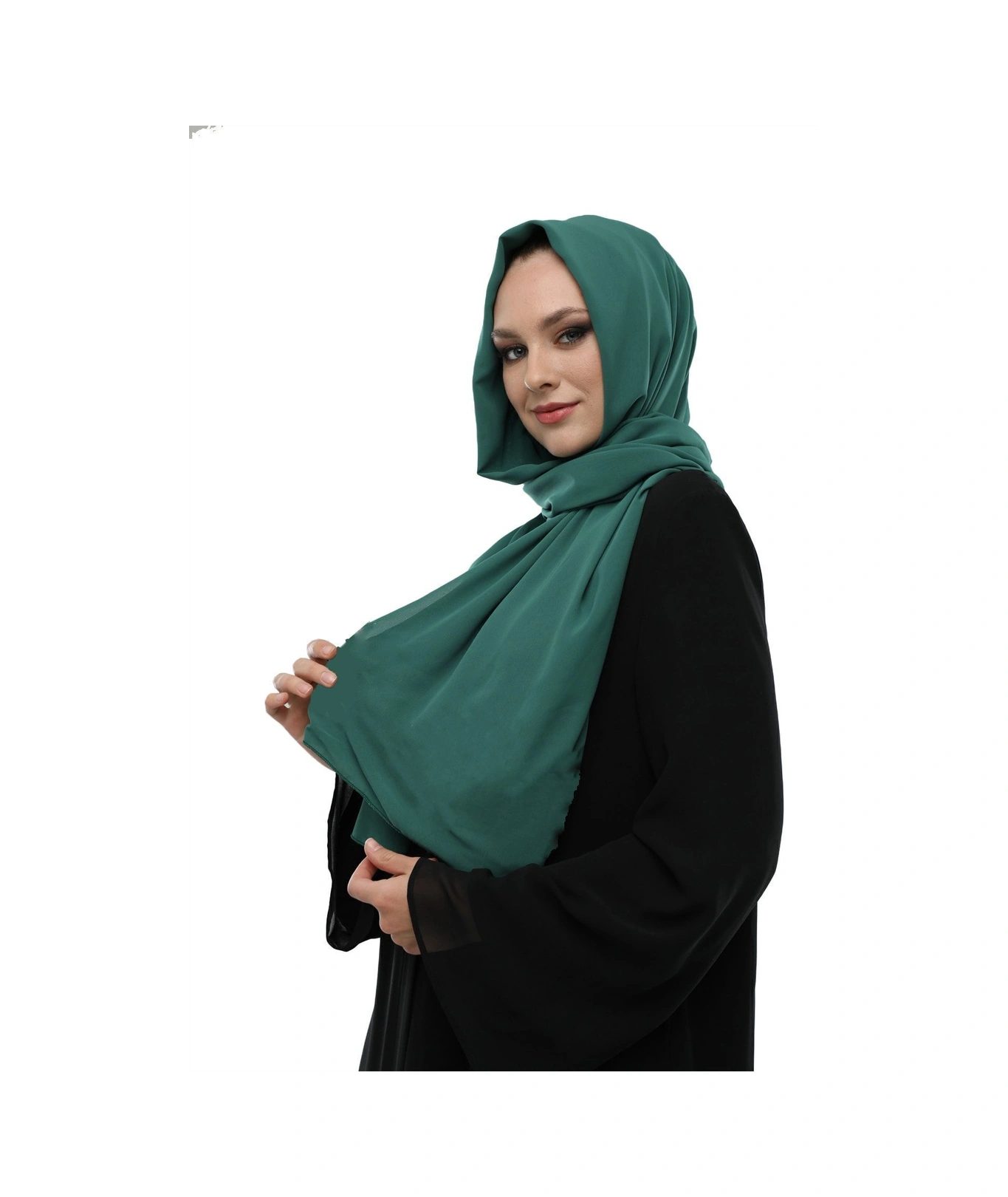 Bb - Ithal Düz Şifon Yeşil Şal Yeşil