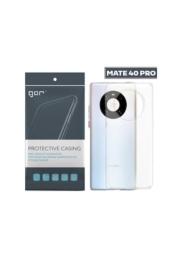 Gor Huawei Mate 40 Pro Kilif Kamera Korumali Seffaf Silikon Kili 125409430