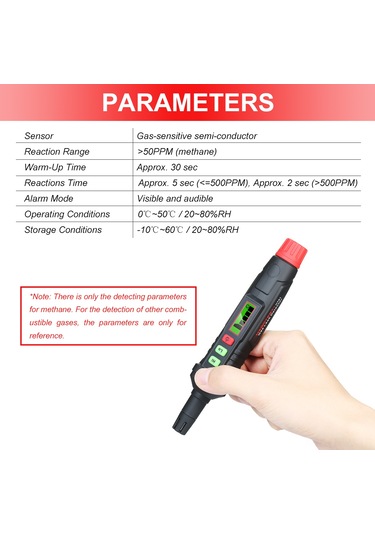 Tenfowee Habotest Ht61 Mini Gaz Dedektörü - Tüm Yakıcı Gazları Tespit Edici, Sesli Alarm, Pil Dahil Değil