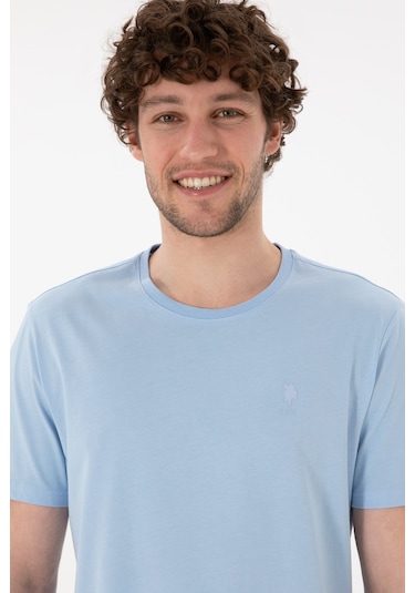 U.S. Polo Assn. Erkek Regular Fit Bisiklet Yaka Mavi Basic Tişört 50305924-VR003