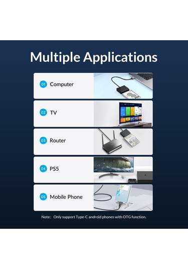 Sones Orıco Uts1 Usb 3.0 2,5 İnç Sata Hdd Adaptörü Silikon Kılıflı, Kablo Uzunluğu: 0,3 M