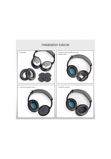 Bose Qc15 / Qc3 / Qc2 / Qc25 / Ae2 / Ae2i İçin Kulaklık Sünger Kılıfı Kahverengi - Beyaz