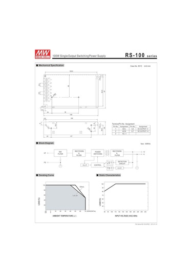 Powernex Ortalama Kuyu Rs-100-24 24v 4.5a 100w Tek Çıkış Anahtarlama Güç Kaynağı