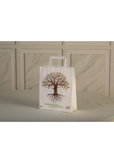Eczane Kraft Çanta Beyaz 22 x 10 x 27 CM 100 Adet