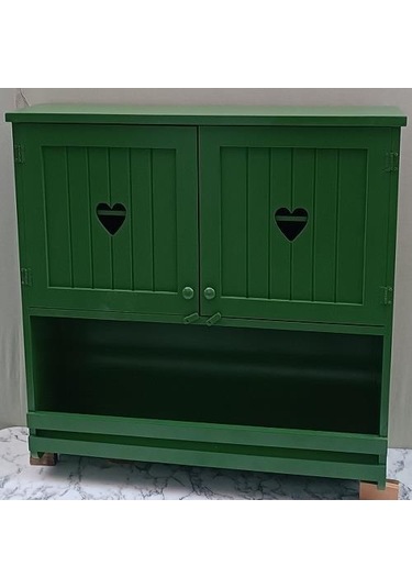 Hobi Adn 90356 Mutfak Dolap Terek Kalp Kapaklı Ahşap Mdf Parlak Yeşil El Yapım