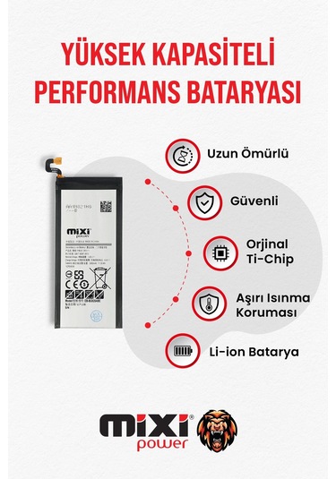 Samsung Galaxy S6 Edge Plus Uyumlu Tam Kapasiteli Batarya