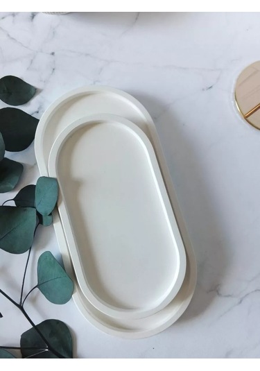 Cre Art Dekoratif Alçı Stand 2 Adet Alçı Tabakçakmak 238936696 Beyaz