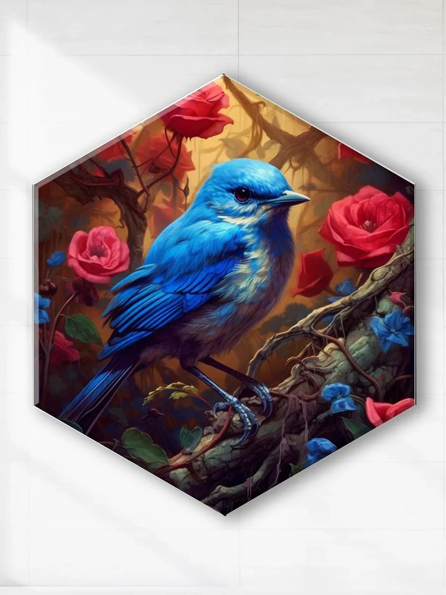 Fluid Hexagon Peyzajler Üzerinde Numaralı Boya Seti - Mavi Kuş 277703254