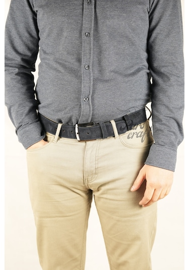 Hakiki Süet Deri Erkek Kemer Lacivert 4 Cm Lacivert