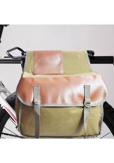 Taşınabilir Kanvas Motosiklet Heybe Çift Taraflı Arka Koltuk Saklama Bagaj Çantası Siyah