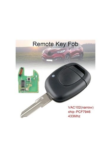 Novahub Jmsstore Twingo/kangoo/clio/master/renault İçin Pcf7946 Chip Ve Vac102 Blade İle 433mhz Araba Uzaktan Anahtarı