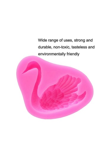 2 Adet Kuğu Pişirme Silikon Kalıbı Kek Dekorasyon Kalıbı Pembe Çok Renkli
