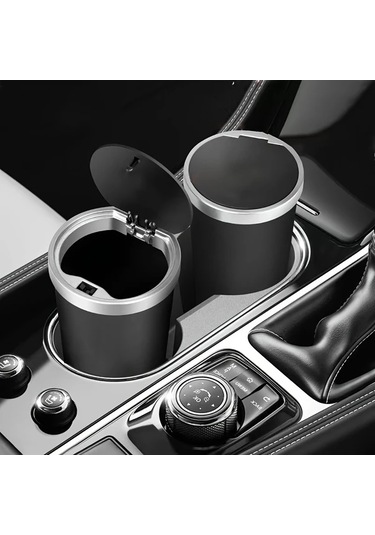 Xuweiwei Gümüş Renkli Basmalı Kapaklı Araç Çöp Kutusu Ve Saklama Kutusu