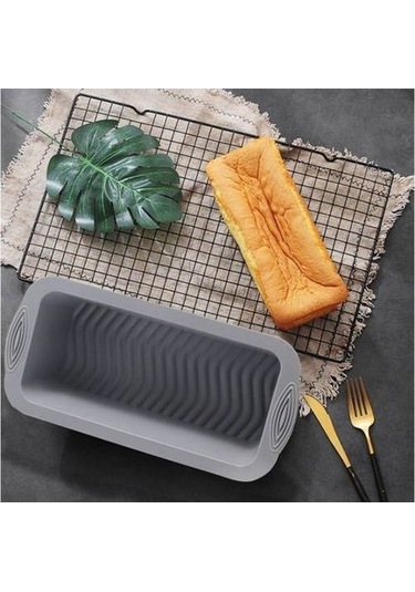 Fastbuy 8 Inç Gri Yuvarlak Silikon Kek Kalıbı, Kare Dikdörtgen Fırın Tavası, Tost Pişirme Kapları Gri