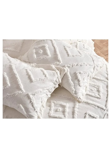 Iskandinav Ekru Çift Kişilik Yatak Örtüsü 240 X 250 Cm Ve 2 Adet Yastık