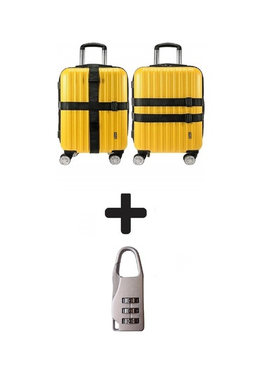 Sdtn 2 Adet Valiz Emniyet Kemeri + 1 Adet Valiz Kilidi Siyah