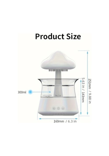 Motion003 300ml Beyaz Ev Tipi İç Mekan Nemlendirici Soğuk Sis Difüzör Küçük Masa Hava Nemlendiricisi
