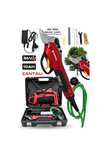 Adaptörlü Bağ Dal Budama Makası 50mm Kesme Çelik Bıçaklı Çantalı Budama Makası