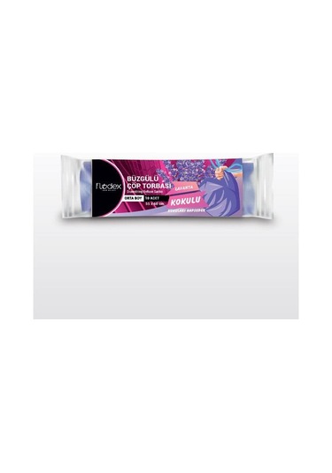 Flodex Büzgülü Lavanta Kokulu Orta Boy Çöp Torbası Mor 10'lu 55 x 60 CM