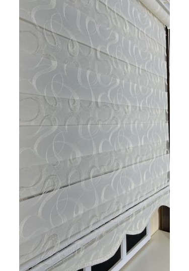 Storburada Zebra Stor Nakışlı Ekru Etek Dilimli St 125 Ekru