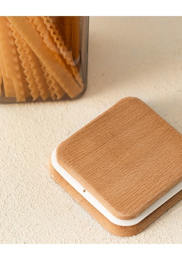 Madame Coco Ahşap Kapaklı 2100 ML Saklama Kabı 2'li Turuncu