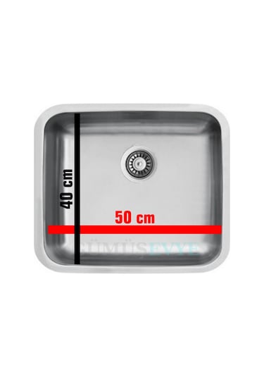 Ukinox Tezgah Altı D500 Paslanmaz Çelik Eviye 50 x 40 Tek Adet