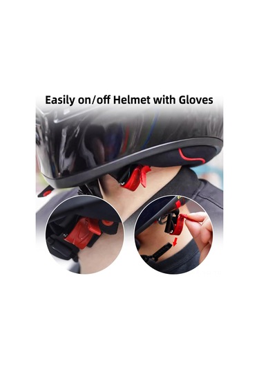 Xiyyadms Kırmızı Metal Motosiklet Kask Kancası - Hızlı Serbest Bırakma Fonksiyonu, Kolay Kurulum, Tüm Kask Tipleriyle Uyumlu Değişim Seti