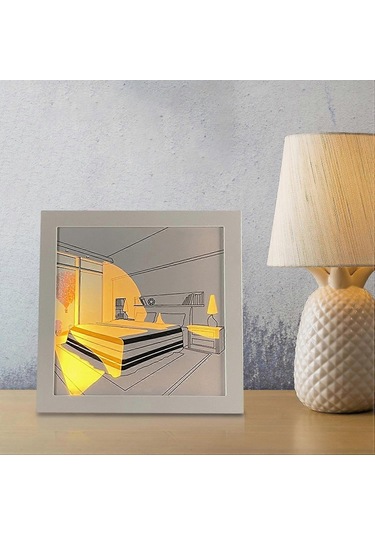 Led Aydınlatmalı Resim Dekorasyon Sanatı Resim Şık Gece Lambası Parlayan Fotoğraf Çerçevesi Otel Sevgililer Günü Ev Mutfak Yıldönümü, Yatak Odası Çok Renkli