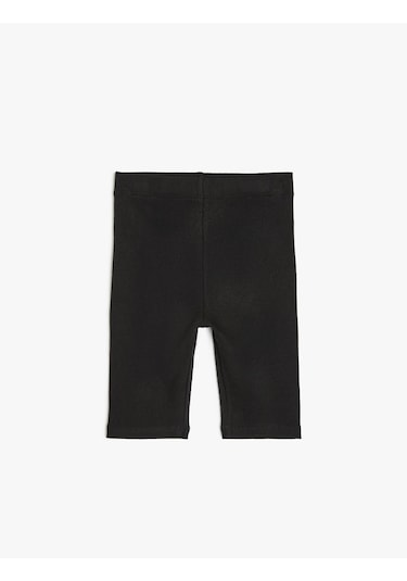 Koton Beli Lastikli Pamuklu Basic Kısa Tayt Siyah 5skg40010ak Siyah