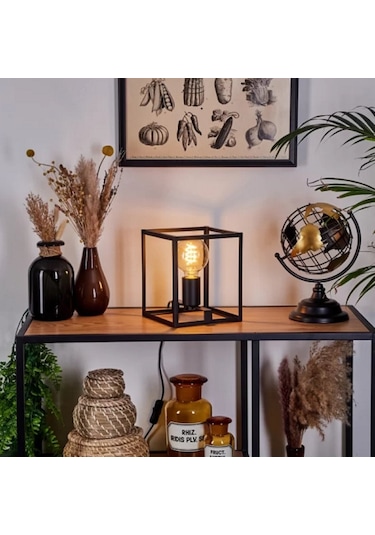 Riolight Modern13, Retro,vintage,rustik Siyah 1xe27 Duylu Küp Met