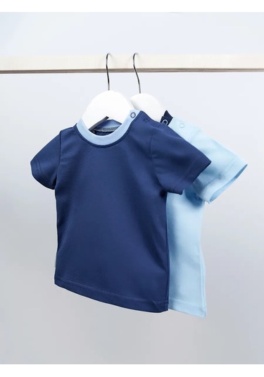 Ramelka Bebekler İçin 2'li Tişört Seti 384621151 Mavi