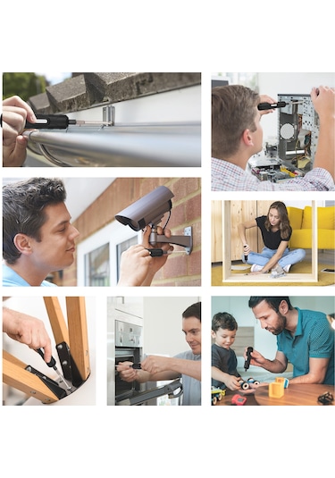 Mufunye 8 Uçlu Mini Şarjlı Tornavida Seti, Tip-c Usb Şarj, İleri/geri Dönüş, Fermuarlı Taşıma Çantası