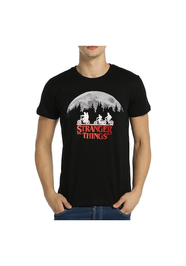 Bant Giyim - Stranger Things Siyah Erkek T-Shirt Tişört