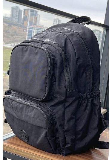 Nemo Group Siyah Sırt Çantası Krinkıl Kumaş Suya Dayanıklı Siyah