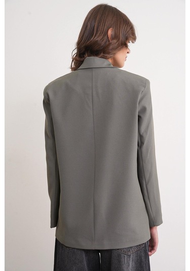 4516 Kadın Bezayağı Blazer Ceket Haki Haki