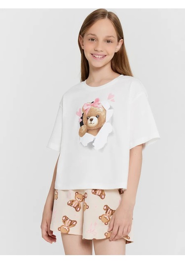 Mark Formelle Pamuklu Çocuk Pijama Takımı Şortlu 420753618 Beyaz