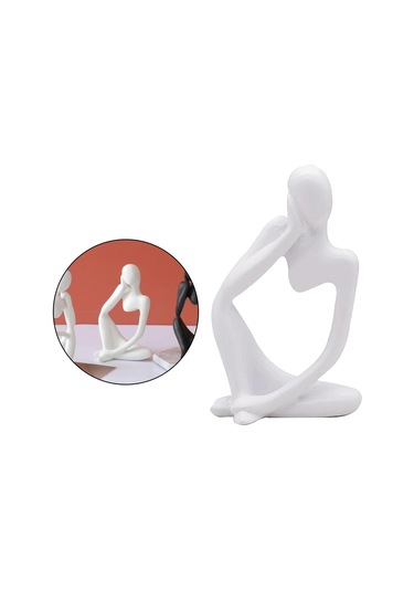 Mini Düşünür Heykel Süsleme Reçine Siyah Modern Soyut Heykeller Ev Oturma Odası İçin Masa Dekorasyonları Siyah