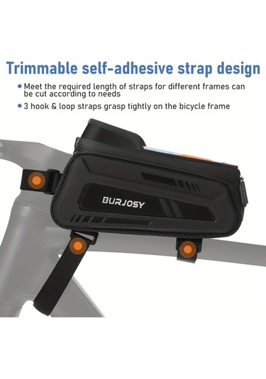 Willowhaven Black Qy626 Bisiklet Ön Çerçeve Çantası Dokunmatik Ekran Tpu Telefon Tutucu Haki