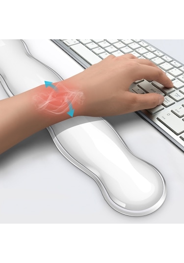 Soğuk Silikon Klavye Bilek Desteği Mouse Pad Bilek Yorgunluğunu Giderir, Spec: Küçük Şeffaf