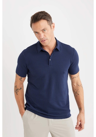 DeFacto Slim Fit Dar Kesim Polo Yaka Pamuklu Kısa Kollu Tişört X2594AZ25SPNV31