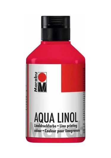 Marabu Aqua Linol Baskı Boyası Carmine Red 250 Ml