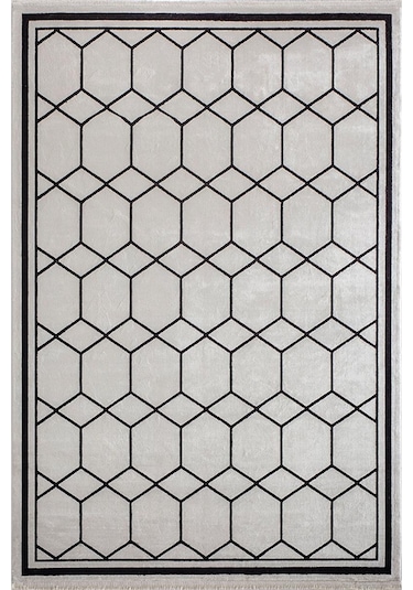 Bahariye Halı Deep 95x200 6084 Bej Siyah