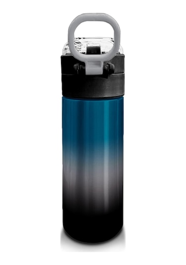 Coral High Kids Nefti Gri Renk Geçişli Pipetli Ve Direkt İçim Çelik Termos 500 Ml 31855 Gri - Yeşil