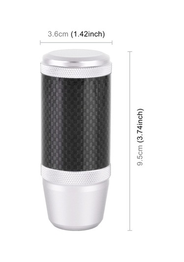 Wondernest Evrensel Araba Karbon Fiber Metal Vites Topuzu - Gümüş Renk Gümüş