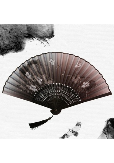 Singree Dans Gösterileri İçin Klasik Bambuslu İpek Çelik Fan - Çin-japon Stili, Nikah, Banket, Hediye