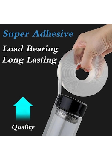 Genişlik Çift Taraflı Bant Şeffaf Su Geçirmez Yeniden Kullanılabilir Nano Bant Güçlü Yapışkan Tutkal Araba Süs Mutfak Banyo 1 Meter&30mm