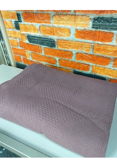 Şaheser %100 Pamuk Çift Kişilik Pike 240x220 Tek Pike -mürdüm Mürdüm