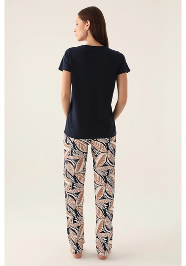 Arnetta 2915 Kadın Kısa Kol Pijama Takımı Lacivert